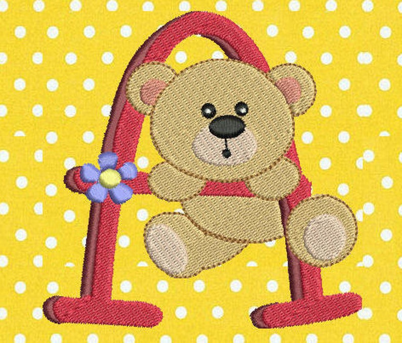 Baby Bear Alphabet Machine Embroidery Designs Etsy