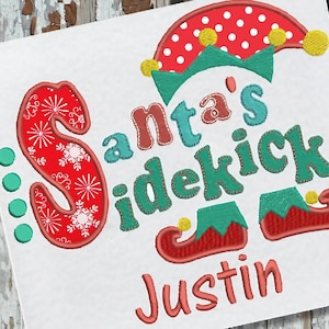 Santa's Sidekick Applique Embroidery Design for Machine Embroidery