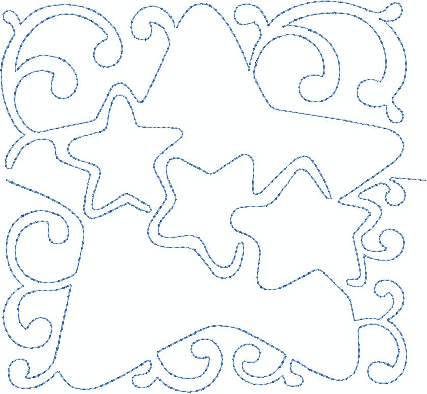 Moon & Stars Nursery Continuous Line Quilt Machine Embroidery Etsy Canada