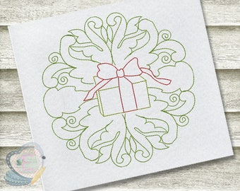 Christmas Present Quilt Block Machine Embroidery Design