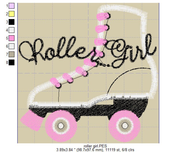 Roller Skates Applique Embroidery Design for Machine Etsy