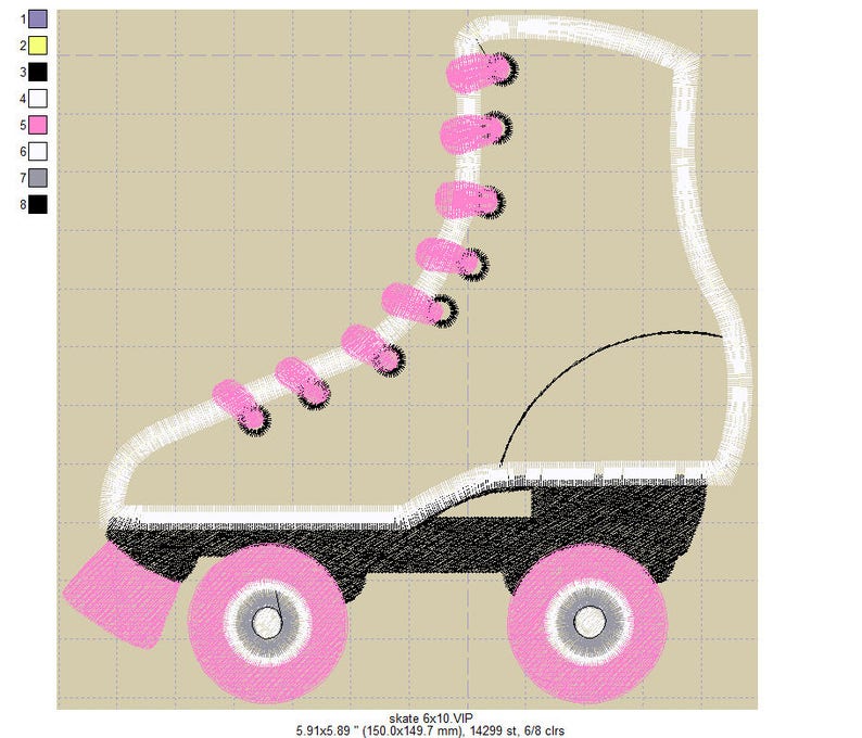 Roller Skates Applique Embroidery Design for Machine Etsy