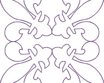 Fleur De Lis Quilt Block Machine Embroidery Design