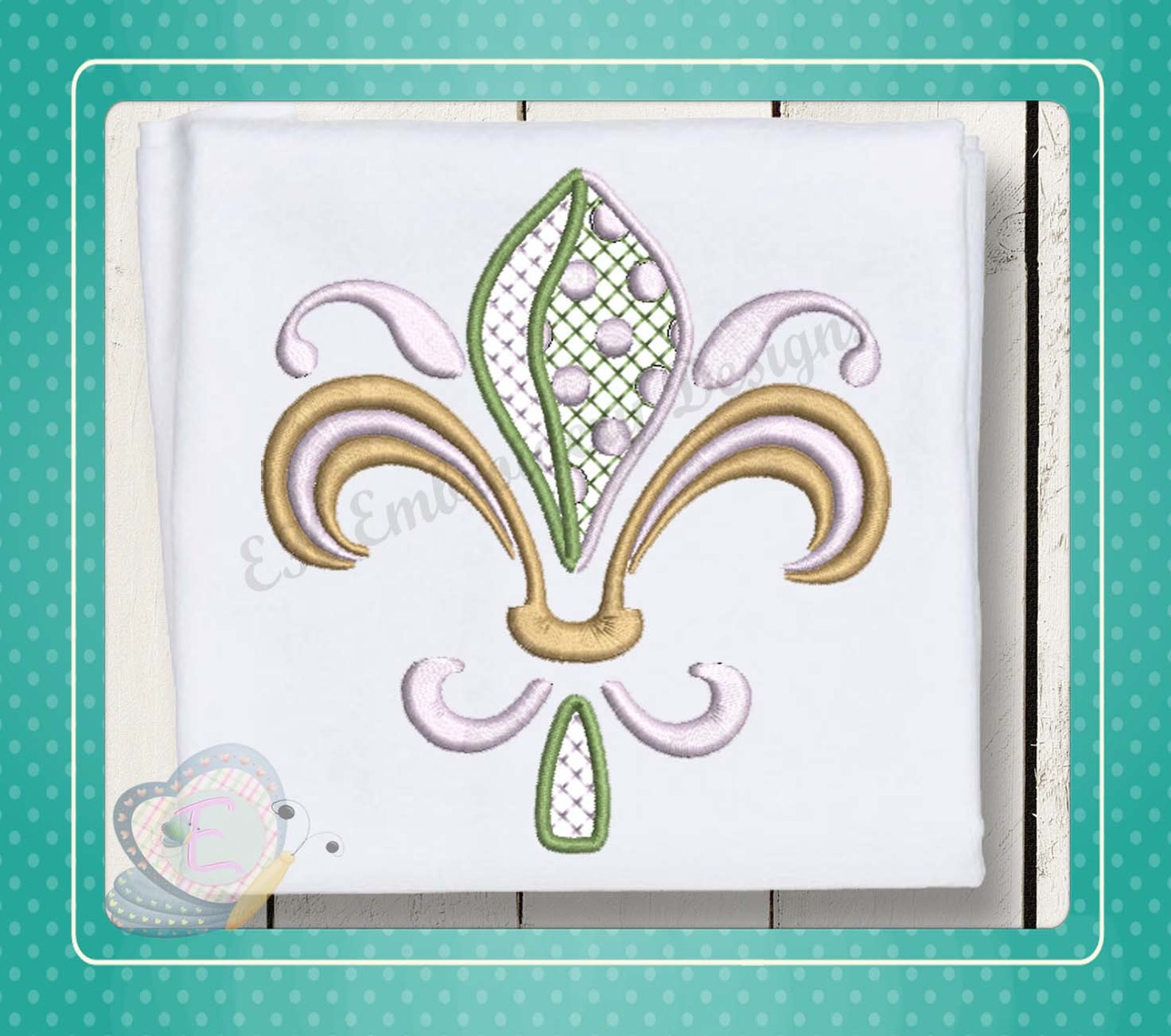 Fleur De Lis Elegant Machine Embroidery Design/pattern/instant Digital ...