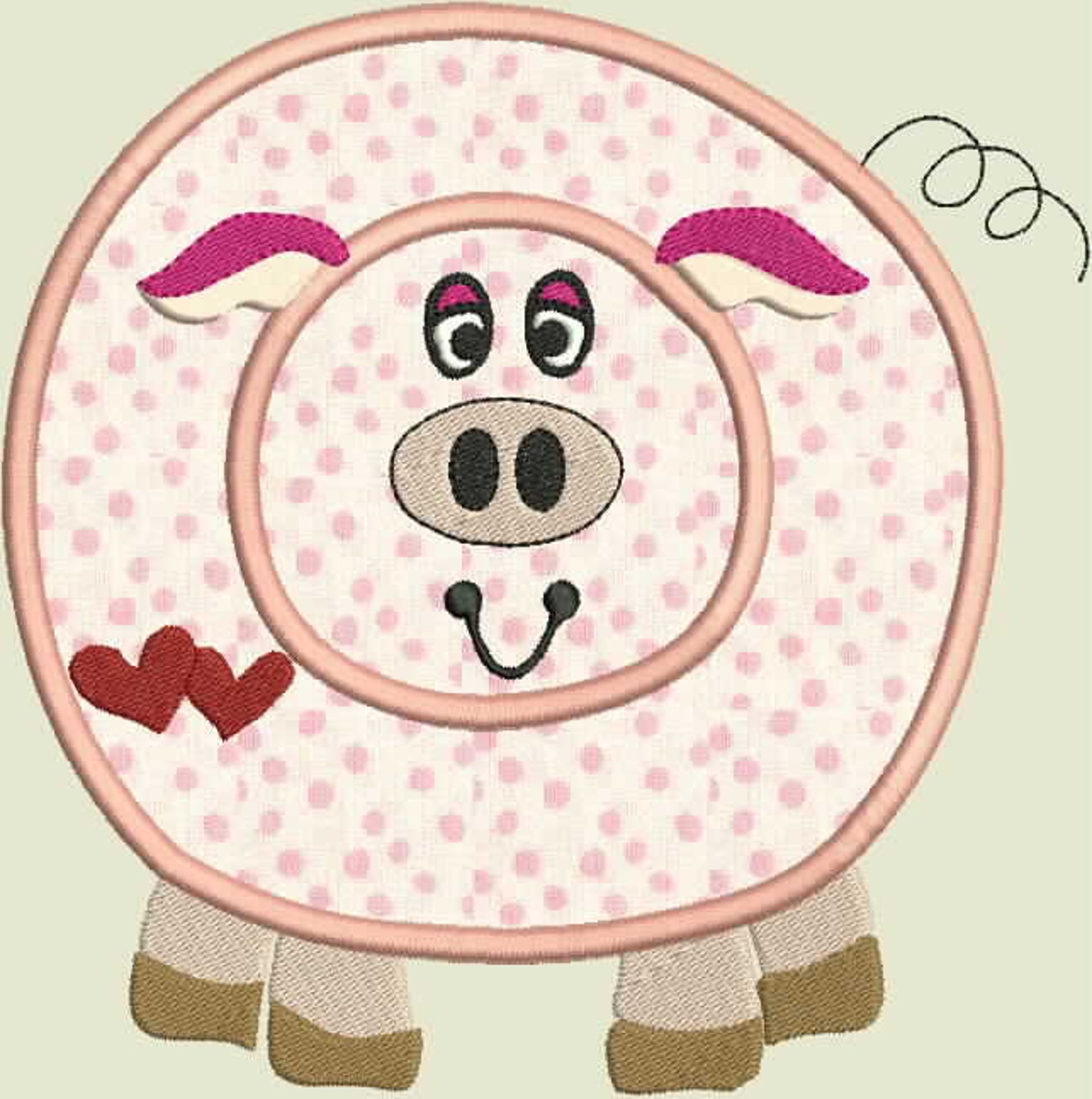 Baby Pig Applique Embroidery Design Etsy