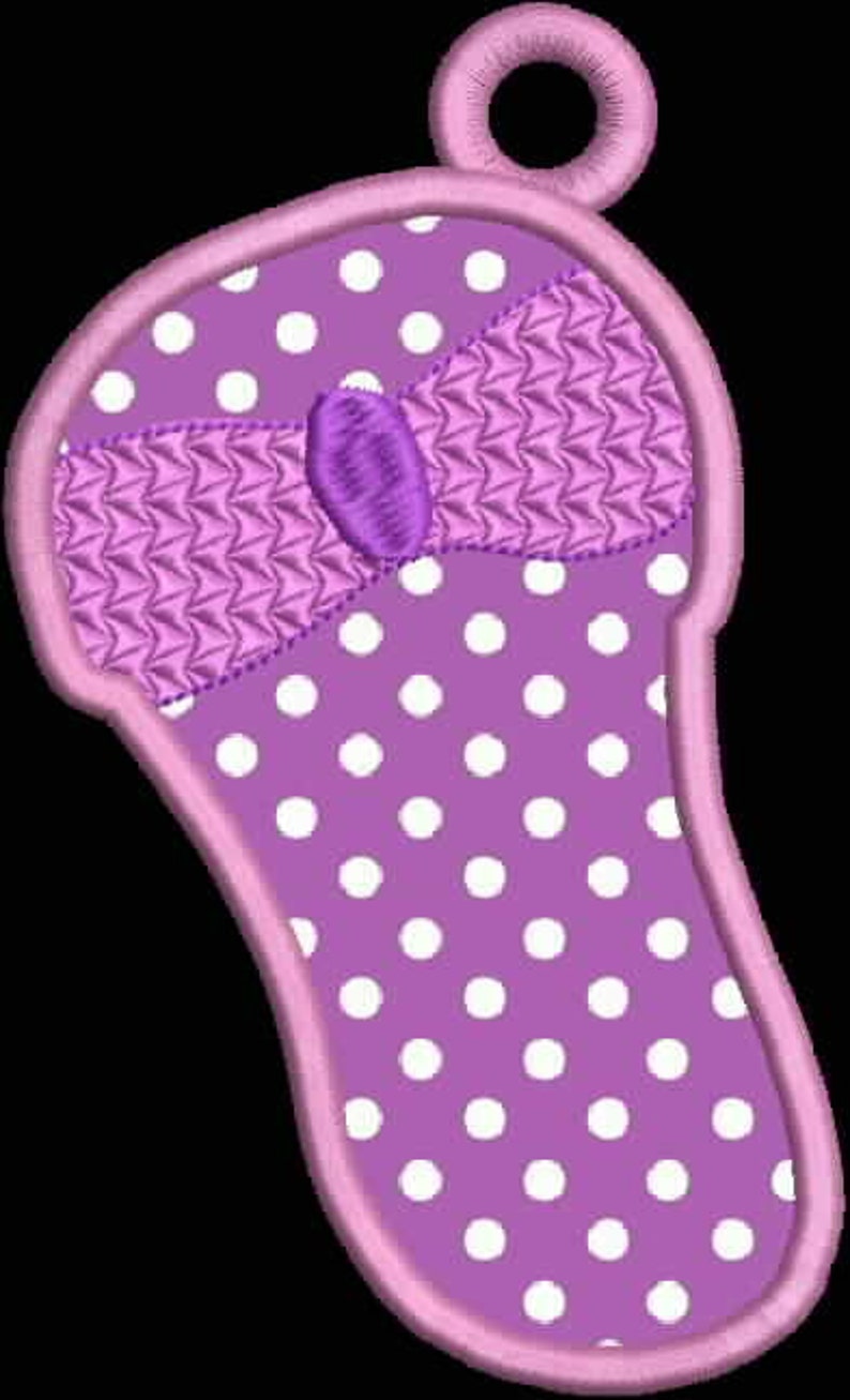 Flip flop luggage tag in the hoop machine jessecmault design  etsy