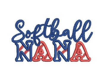 Softball Nana Applique Embroidery Design Machine Embroidery