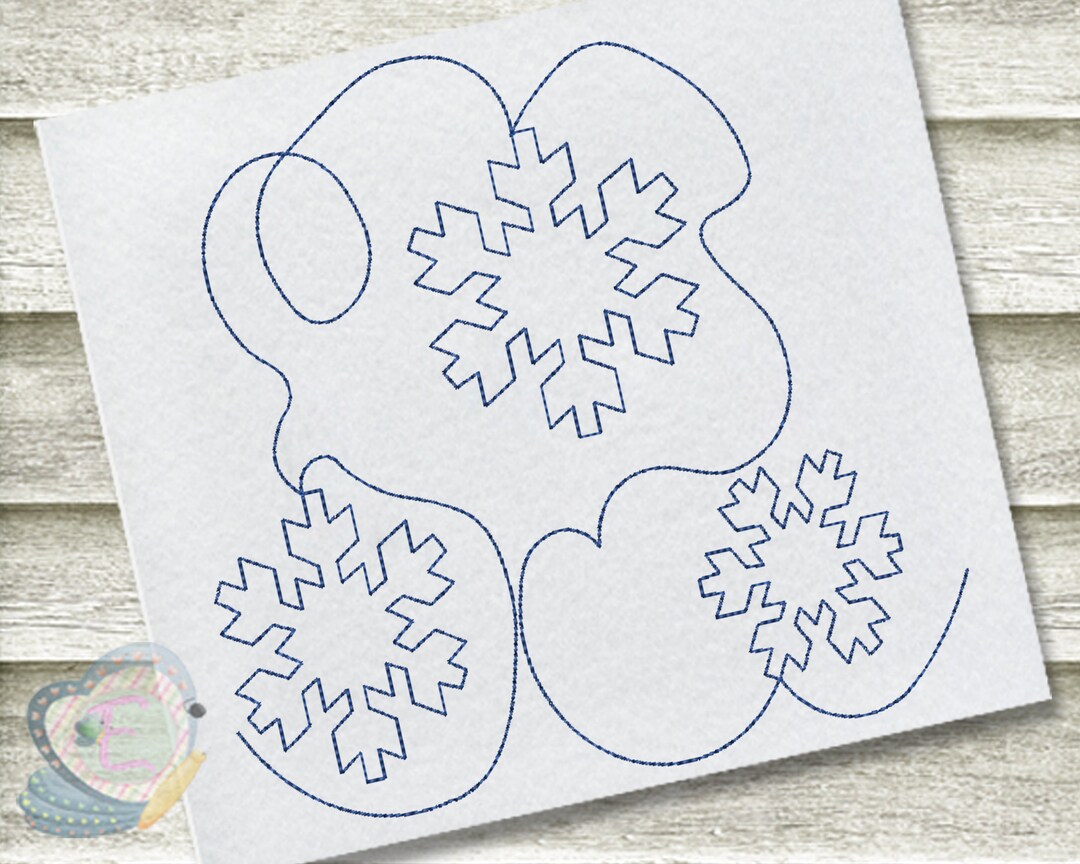 Snowflake Continuous Line Quilt Machine Embroidery Design Etsy