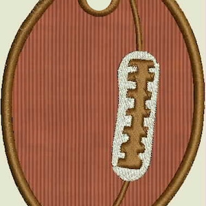 Football Bag/Luggage Tag In The Hoop  Machine Embroidery Design