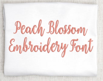 Peach Blossom Script Embroidery Font for Machine Embroidery