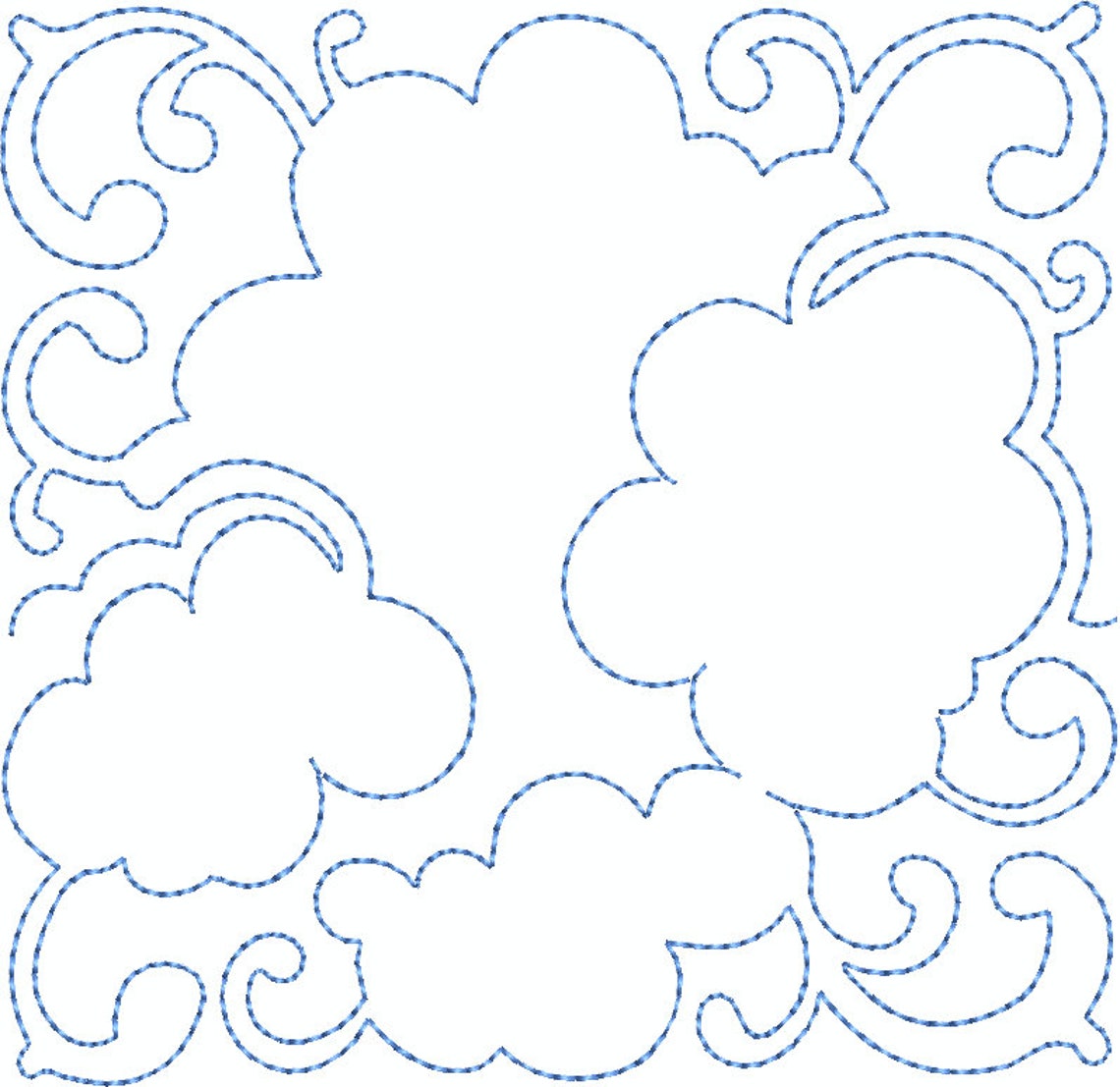 Moon & Stars Nursery Continuous Line Quilt Machine Embroidery Etsy