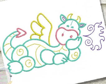 Baby Dragons Embroidery Design Set for Machine Embroidery, Instant Download, Nursery Theme