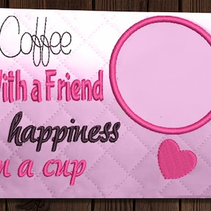 In The Hoop Best Friends Mug Rug Embroidery Design