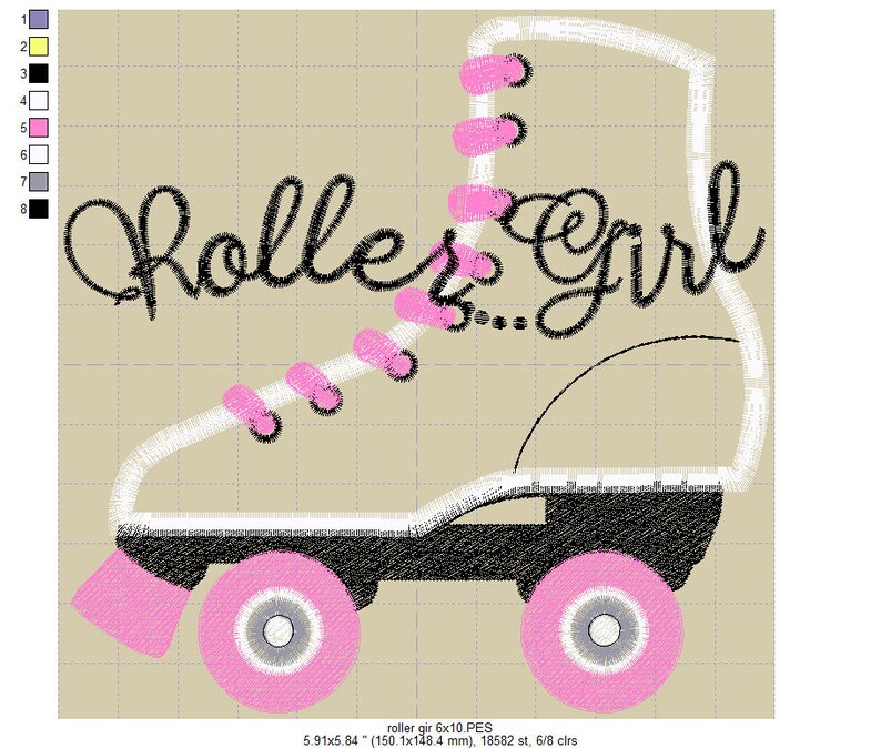 Roller Skates Applique Embroidery Design for Machine Etsy