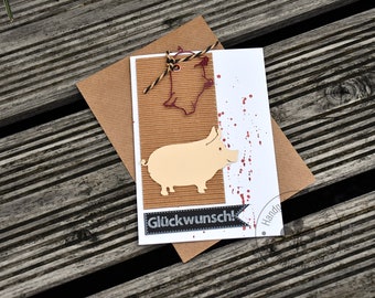 Geburtstagskarte "...mit Schwein"