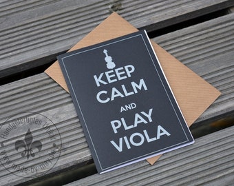 Karte "Keep calm and play viola"