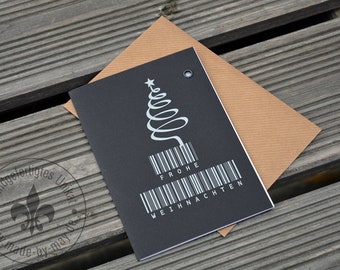 Karte Barcode "Frohe Weihnachten"