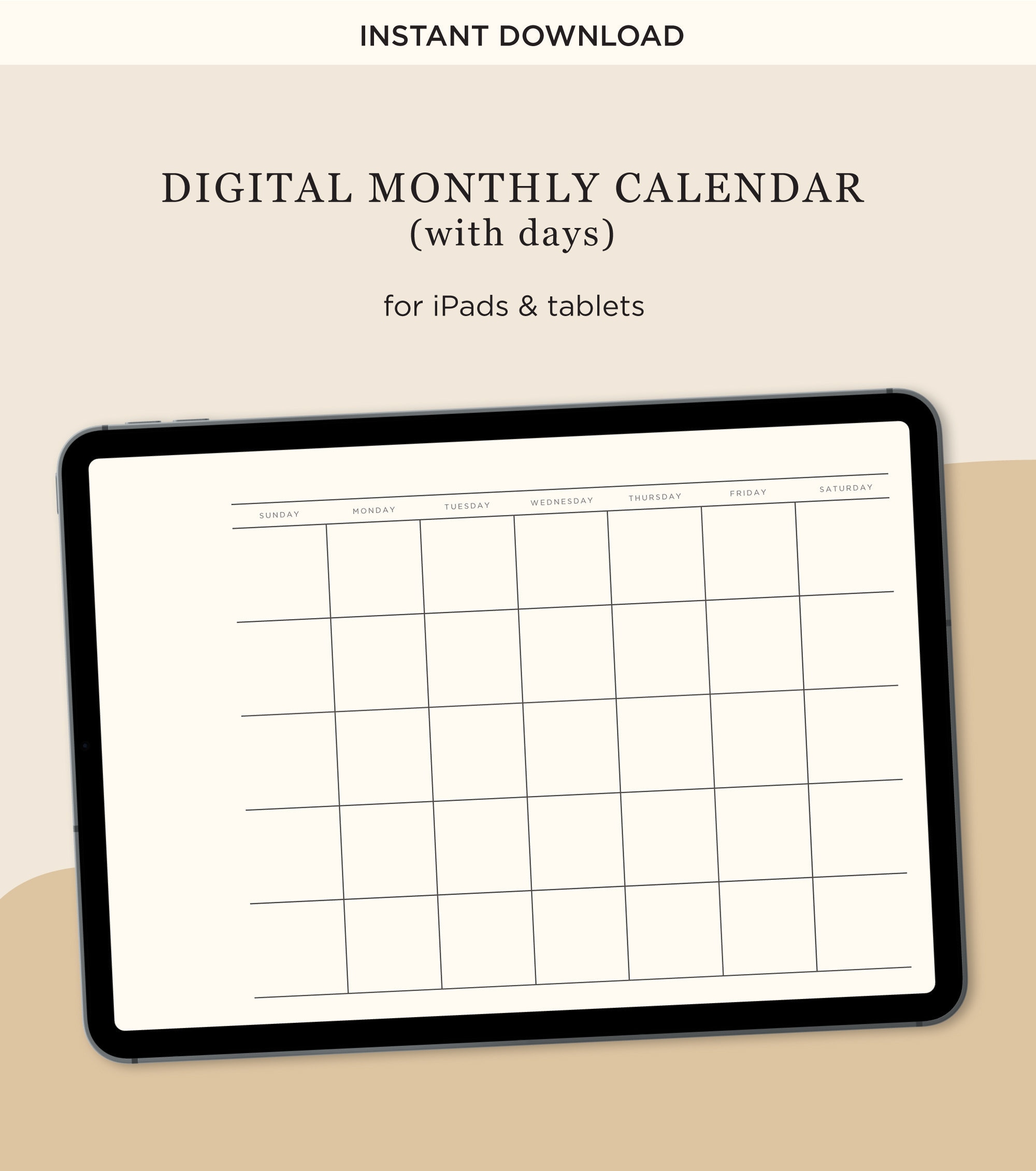 Minimal Monthly Planner Template For Digital Planners | Etsy
