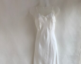 Vintage 1980s Winter White Bias Cut Slip Dress by Stardust Size 34