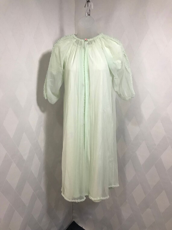 Vintage 1960s Mint Green 2 Piece Robe and Nightgown with Pink | Etsy