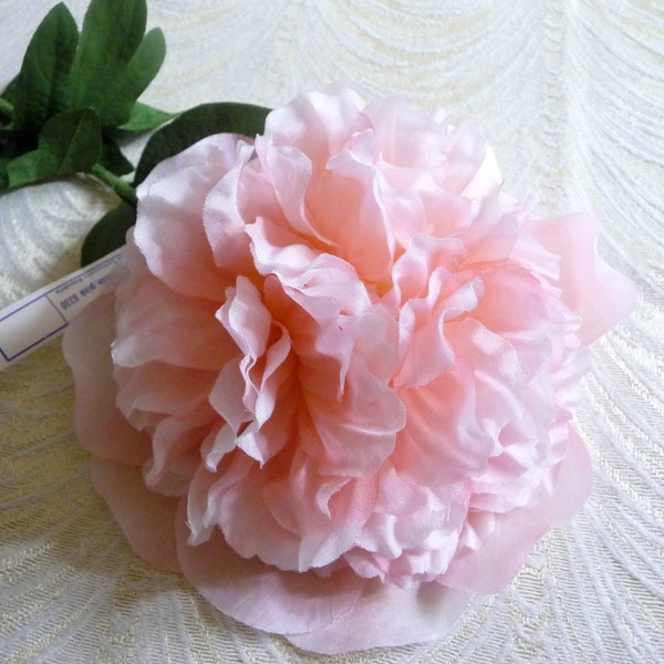 Large 6.5" Vintage Pink Peony Shaded Millinery Flower NOS Germany for Hats Weddings Fascinators, Bouquets, Floral Arrangements