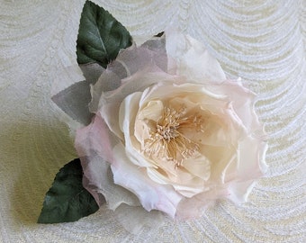 Vintage Millinery Flower White Satiny Carnation pr #P4  So Pretty! 