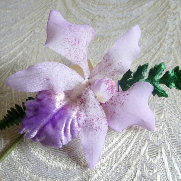 Lavender 3" Orchid Vintage Velvet Millinery Flower from Germany for DIY Hats Corsages Crafts Brooch 4FV0168L