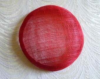 Base bibi rouge Sinamay Smartie style bouton pour chapeaux chapellerie TEL QUEL