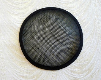 5" Black Fascinator Base Sinamay Hat Form for DIY Hat Millinery Supply Round Shape