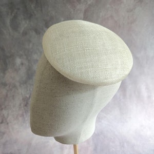 Light Ivory Fascinator Hat Base Sinamay Button Style for Hats DIY Millinery Not Ready to Wear