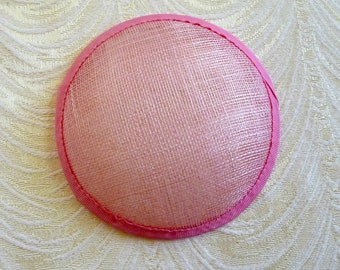 Pink Fascinator Base Sinamay Hat Form for DIY Hat Millinery Supply Round Shape