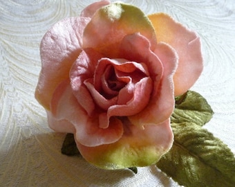 4" Pink Rose Velvet Millinery Flower for Hat Fascinator Floral Crafts 3FN0066P