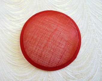 Red Fascinator Base Sinamay Hat Form for DIY Hat Millinery Supply 5" Round Shape