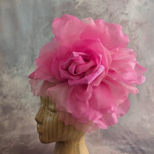 NEW COLOR Large 12 Silk and Velvet Hot Pink Fuchsia Rose for Hats Gowns Home Dec Fascinators Not Ready to Wear image 2