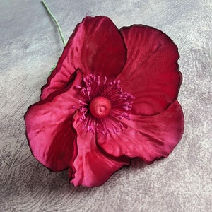 Vintage Poppy Magenta Red Double Layer NOS Germany Millinery for Hats, Fascinators, Floral Arrangements