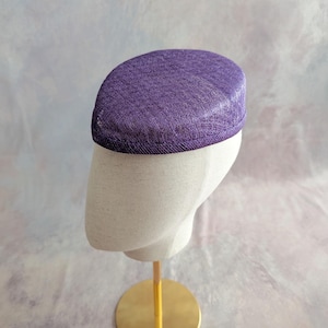 7.5&quot; Purple Sinamay Fascinator Base for DIY Hat Millinery Supply Teardrop Shape Pillbox style Not Ready to Wear
