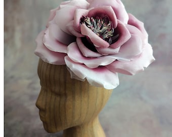 9 Inch Large Ombre Plum Lavender Rose Millinery Flower Silk and Satin Handmade for Hats Fascinators Gowns Costumes