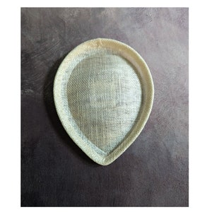 7&quot; Ivory Sinamay Fascinator Base for DIY Hat Millinery Supply Teardrop Shape with Sleeve for Headband or Clip