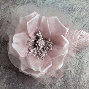4.5&quot; Silk Rose Mauve Pink Lilac Bridal Millinery Flower for Hats, Gowns, Fascinators 1FN0010M