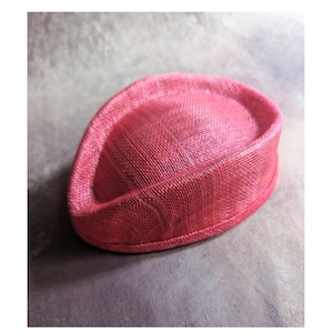 7&quot; Hot Pink Sinamay Fascinator Base for DIY Millinery Supply Teardrop Shape Pillbox Hat Style Not Ready to Wear