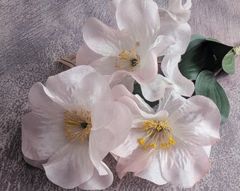 Vintage Millinery Flowers Pale Pink Shaded Petunias Germany NOS Bunch of Three with Buds for Hats Fascinators Bouquets  Floral Arrangements