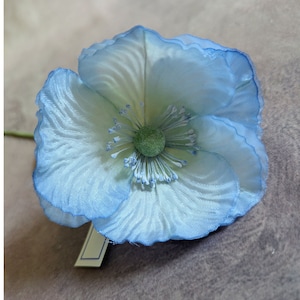 Vintage Poppy Baby Blue Double Embossed Layer NOS Germany Millinery for Hats, Fascinators, Floral Arrangements