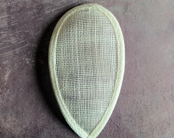 5.75" Ivory Sinamay Fascinator Base for DIY Hat Millinery Supply Teardrop Shape