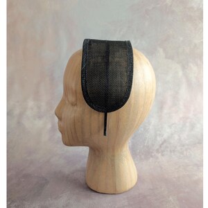 Black Sinamay Fascinator Base on Headband for DIY Millinery