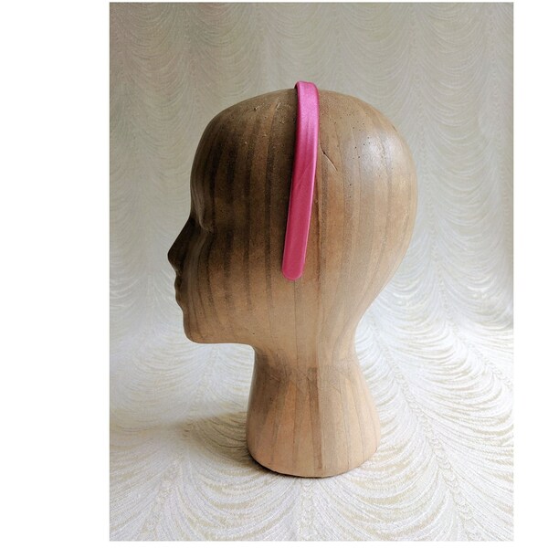 Fuchsia Pink Satin Wrapped 13 mm Headband for DIY Millinery Supply Hats Fascinators Aliceband Hair Accessory