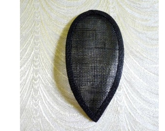 Base noire de fascinateur de Sinamay pour la forme de larme d'approvisionnement de chapellerie de chapeau de DIY
