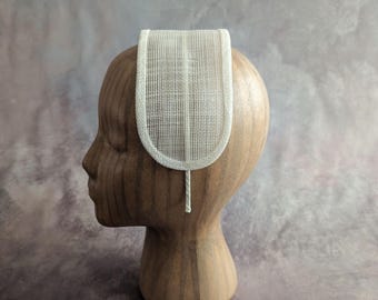 Off White Light Ivory Sinamay Fascinator Base on Headband for DIY Millinery