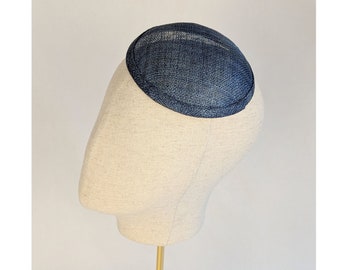 5.25" Dark Blue Fascinator Base Sinamay Light Navy Hat Form for DIY Hat Millinery Supply Round Shape R5-10