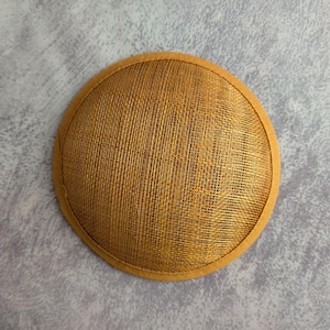 5&quot; Butterscotch Gold Fascinator Base Sinamay for DIY Hat Millinery Supply Round Shape
