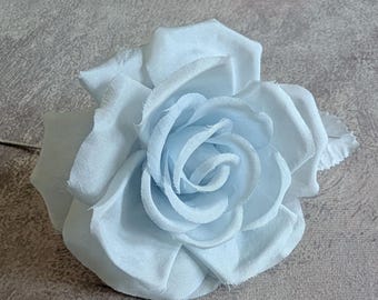 4" Baby Blue Rose Silk Millinery Flower CLEARANCE SALE MR-20